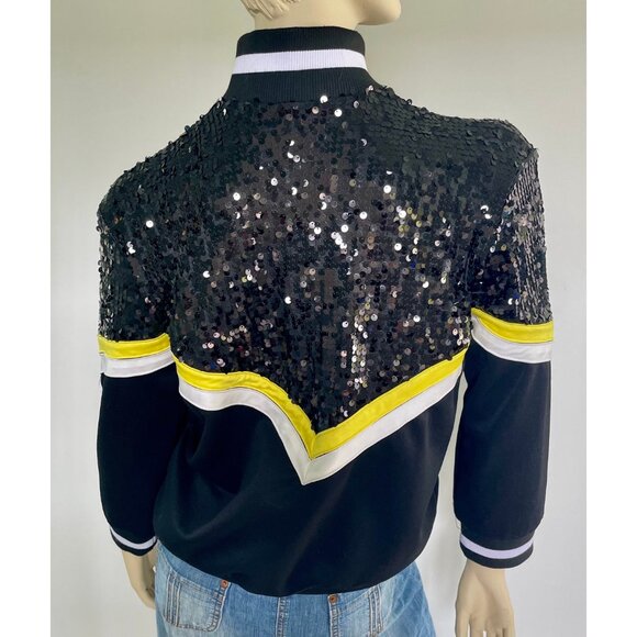 Vintage Track Jacket, Size M, Sequins Chevron Stripes Jacket, Fancy Athleisure - Picture 8 of 9